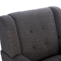 Modern Soft Teddy Material Ergonomics Accent Chair Living Room Chair Bedroom Chair Home Chair With Black Legs For Indoor Home Grey Teddy Fabric Grey Foam Upholstered