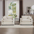 Luxurious And Sophisticated Deep Seated Sofa Set With Two Single Sofas In Light Beige Corduroy Fabric, Set Of 2 Accent Chair For Living Room Beige Corduroy 2 Seat