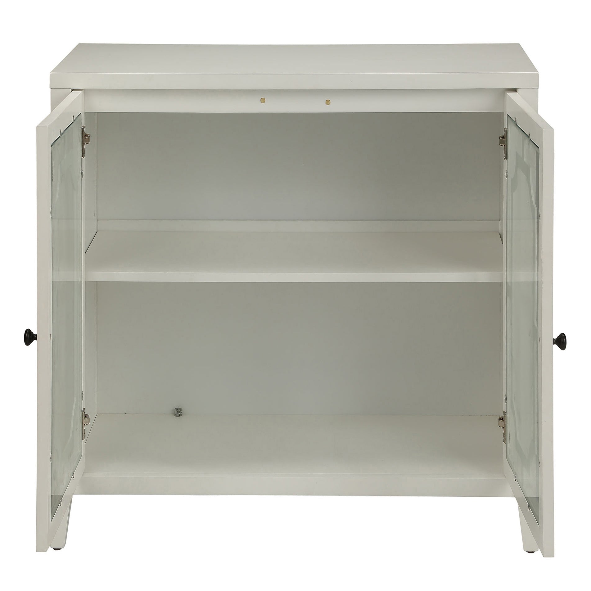 White Console Table With 2 Doors White Primary Living Space Shelves Rectangular Wood Glass