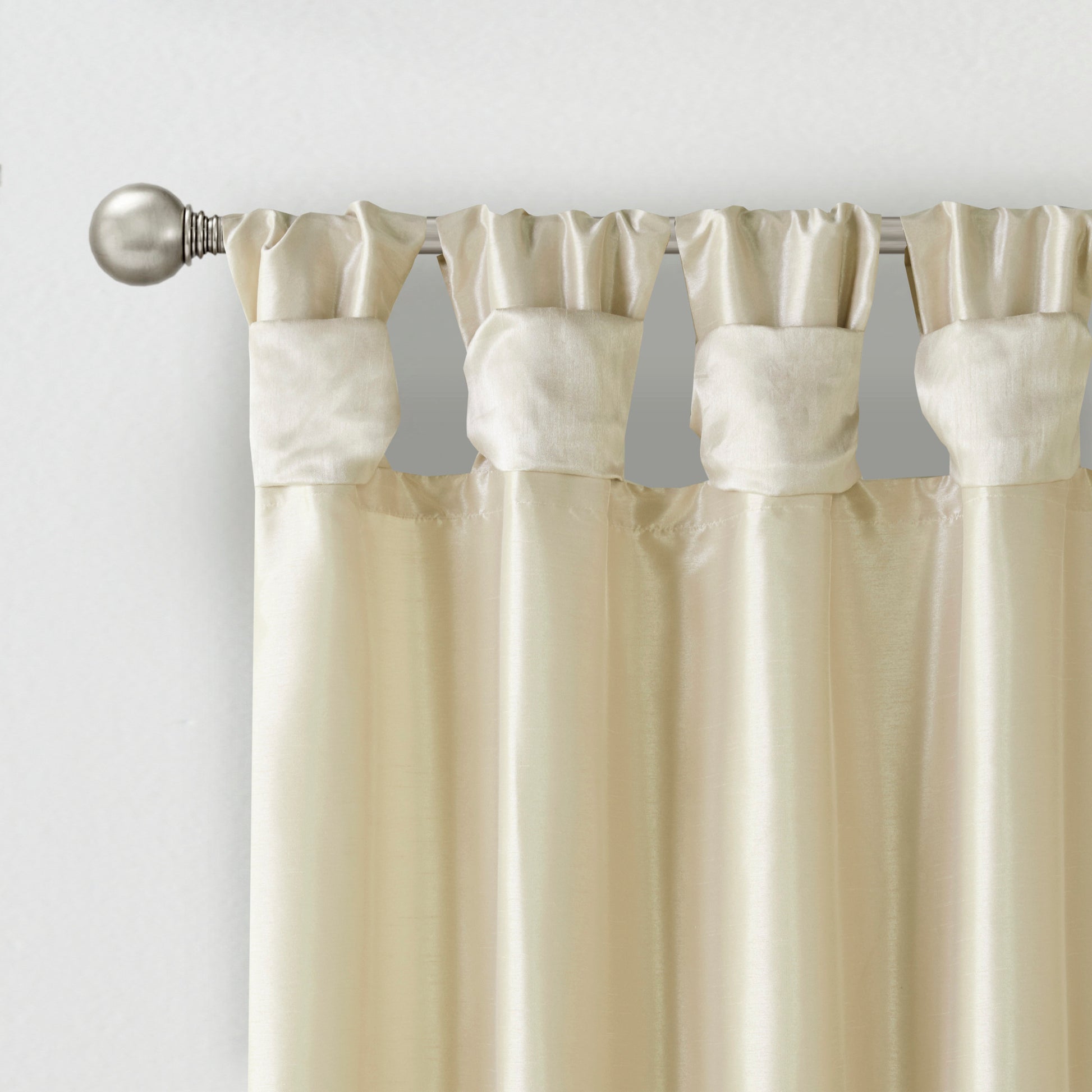 Twist Tab Lined Window Curtain Panel Champagne 50X95" Champagne Polyester