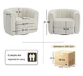 Swivel Accent Barrel Chair, Modern Round Armchairs With Upholstered, Comfy Swivel Accent Chair For Living Room White Teddy Teddy