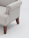 1Pc Traditional Accent Chair Rolled Arms Trim Soft Fabric Upholstered Furniture For Living Room Bedroom Office 30