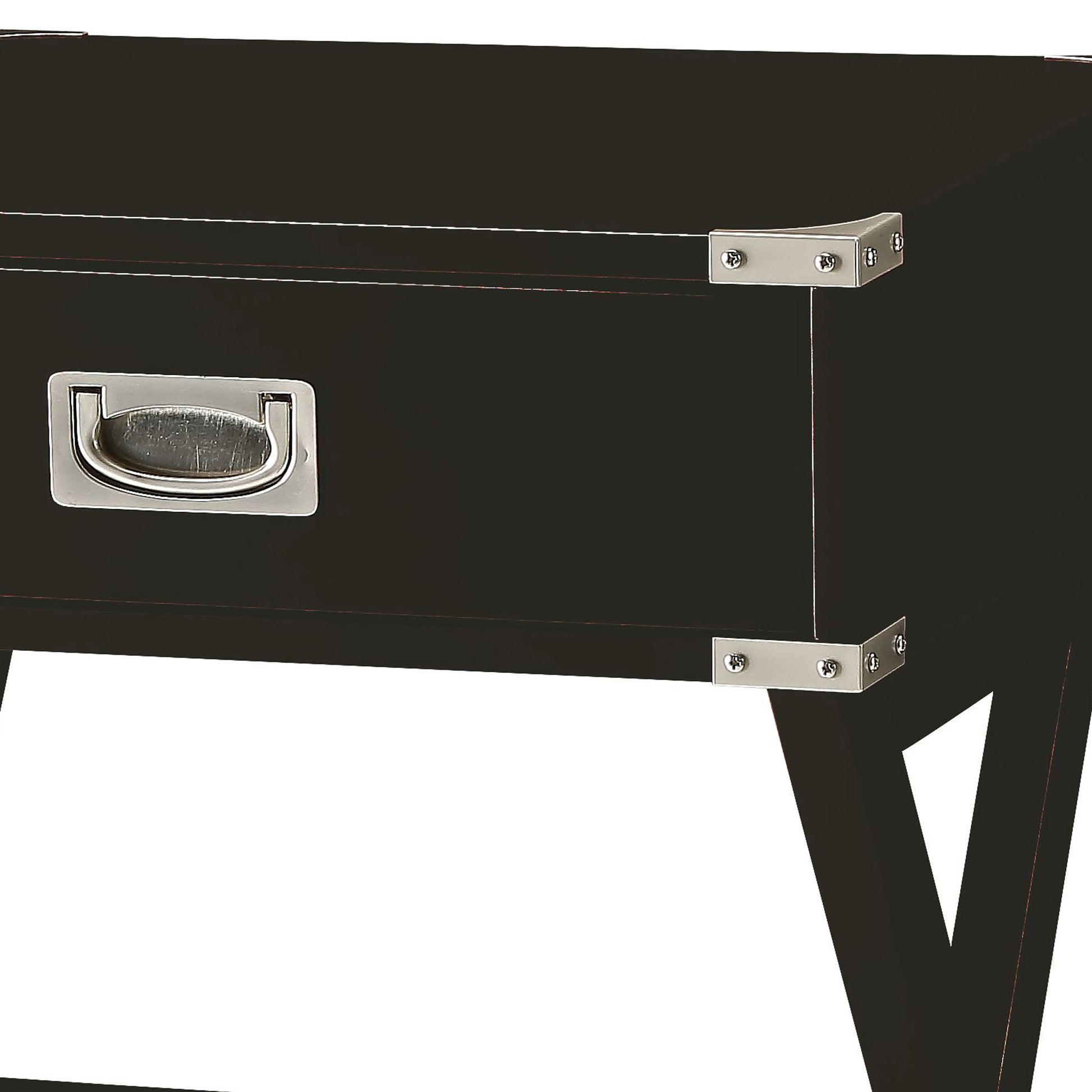 Black 1 Drawer End Table Black Primary Living Space Contemporary Drawers Rectangular Wood