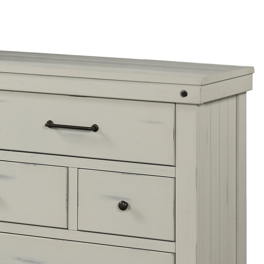 7 Drawer Dresser White Solid Wood Mdf