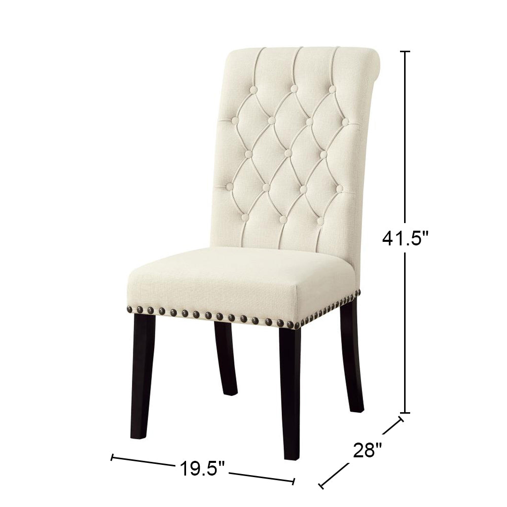 Set Of 2 Fabric Upholstered Dining Chairs, Beige Solid Beige Dining Room Rectangular Dining Chairs Set Of 2 Mdf,Polyester