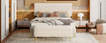2 Pieces Bedroom Sets Queen Size Upholstered Bed Frame, Modern Corduroy Storage Ottoman,Beige Queen Beige 2 Piece Set Solid Wood Mdf