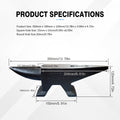 22Lbs Cast Steel Anvil, High Hardness Rugged Round Horn Anvil Blacksmith, Large Countertop And Stable Base, With Round And Square Hole, Metalsmith Tool For Bending And Shaping Black Carbon Steel