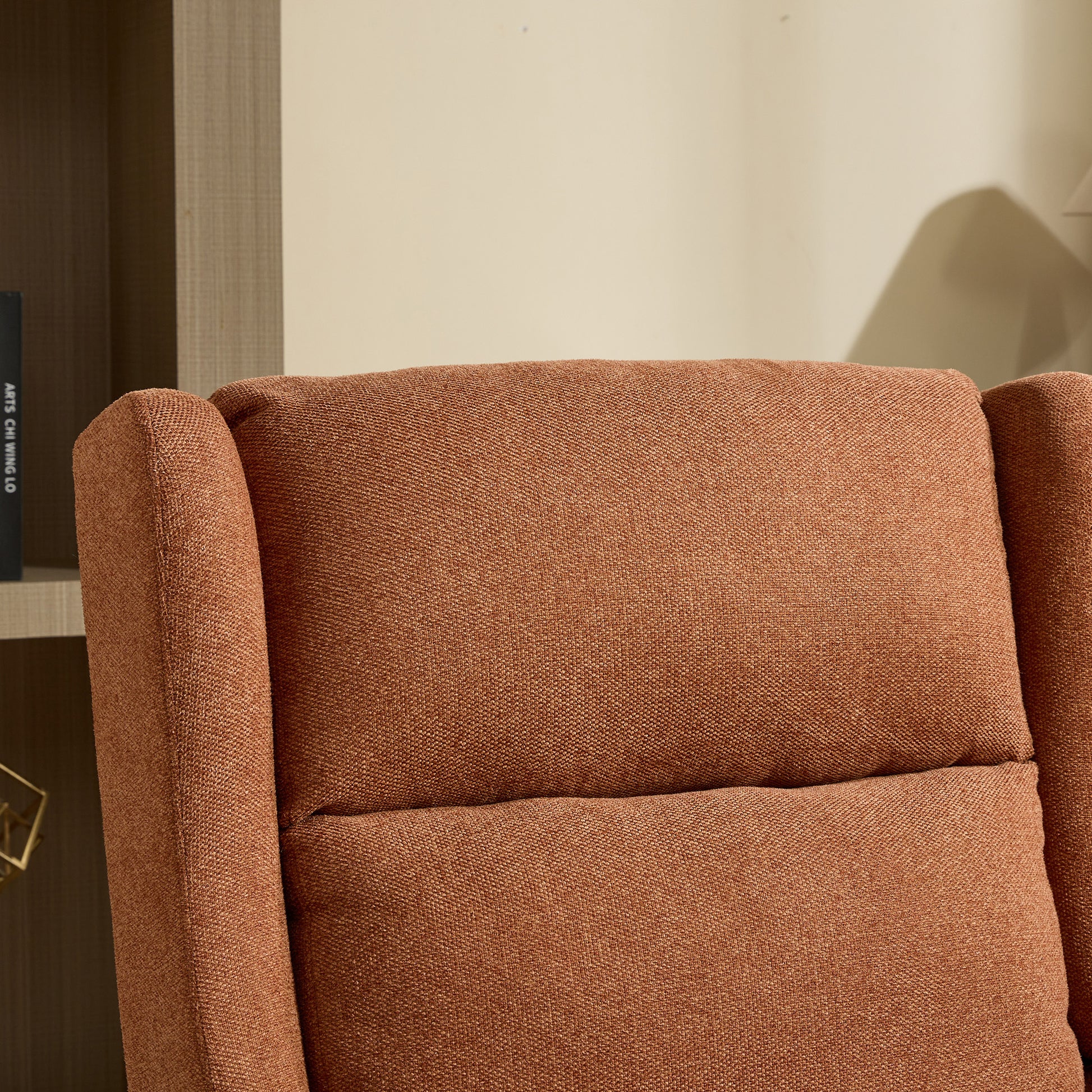 26.18" Wide Modern Accent Chair,Polyester Blend High Back Reading Chair ,Upholstered Armchair Club Chair,Single Sofa With Wood Legs For Living Room,Bedroom,Reading Room,Office,Orange Orange Foam