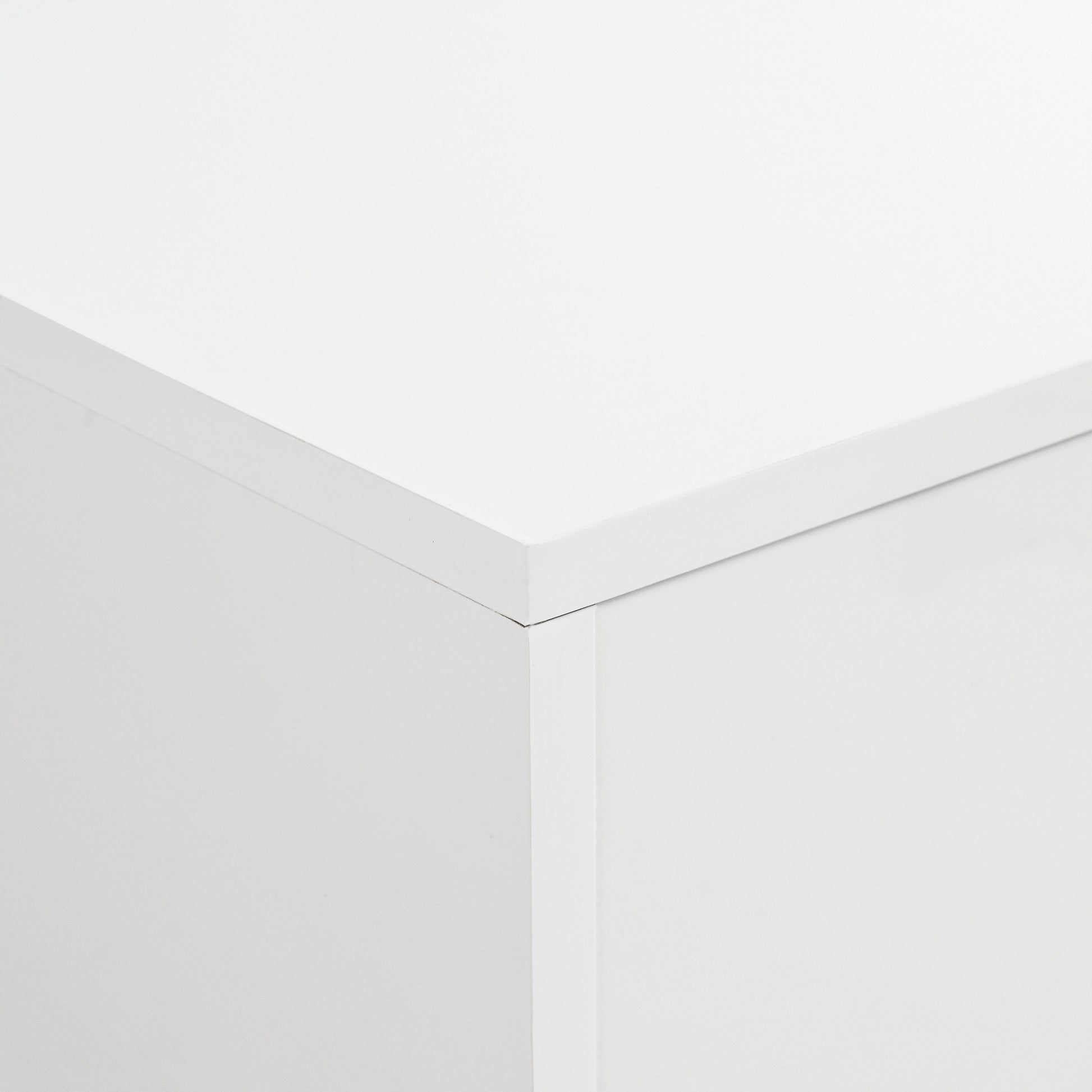 47.2'' X 31.4''Minimalist High Gloss Coffee Table With 2 Drawers, Multi Storage Rectangle Sofa Table With Golden Wood Grain Legs, Modern Center Table For Living Room, White White Particle Board Mdf