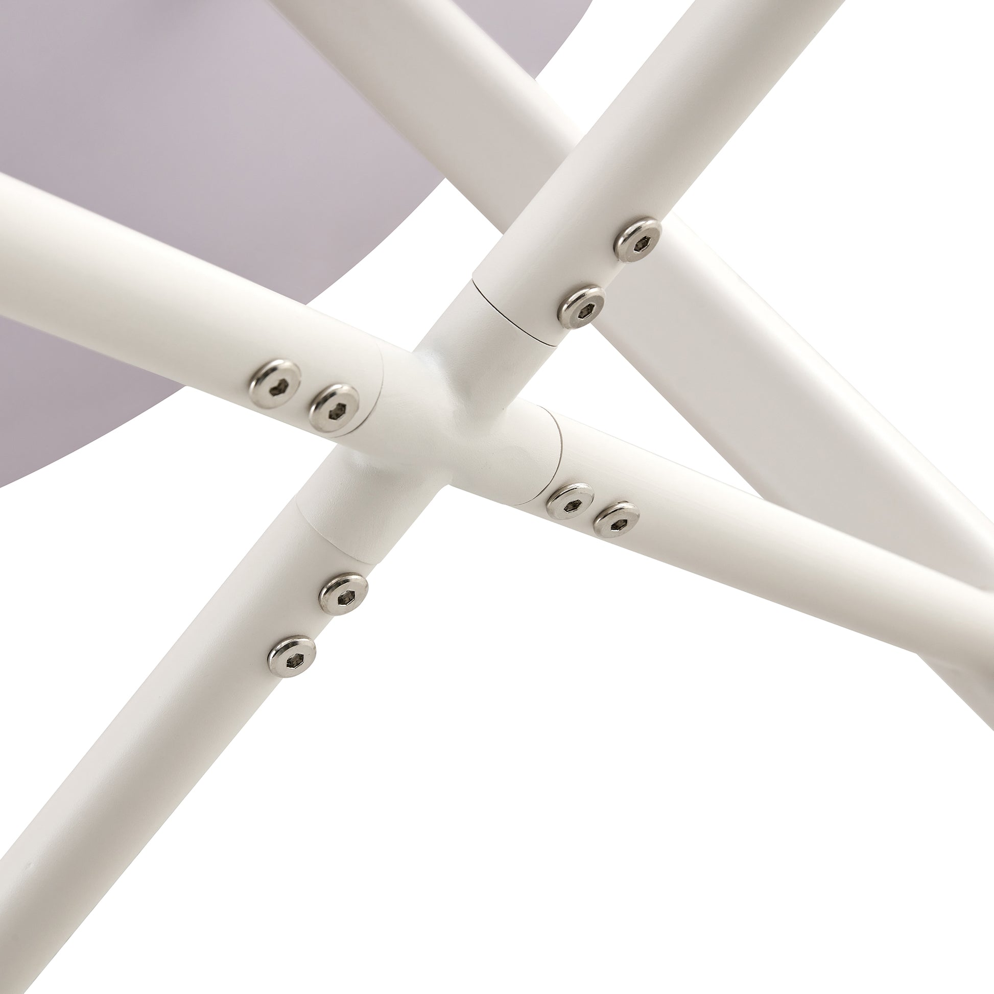 A Modern Minimalist Circular Dining Table With A 42 Inch Diameter White Patterned Tabletop And White Metal Legs. Suitable For Restaurants, Living Rooms, And Conference Rooms. White Mdf Metal