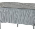 Grey High Gloss And Chrome Coffee Table Grey Silver Primary Living Space Oval Wood Metal
