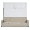 Queen Size Murphy Bed Wall Bed With Sofa,White Queen White Mdf Lvl