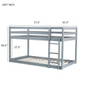 Solid Woodensolid Rubber Wooden Twin Over Twin Loft Bed With Ladder ,Upper And Bottom Bed Platforms Crafted With Strengthened Slats ,Grey Twin Grey Rubber Wood