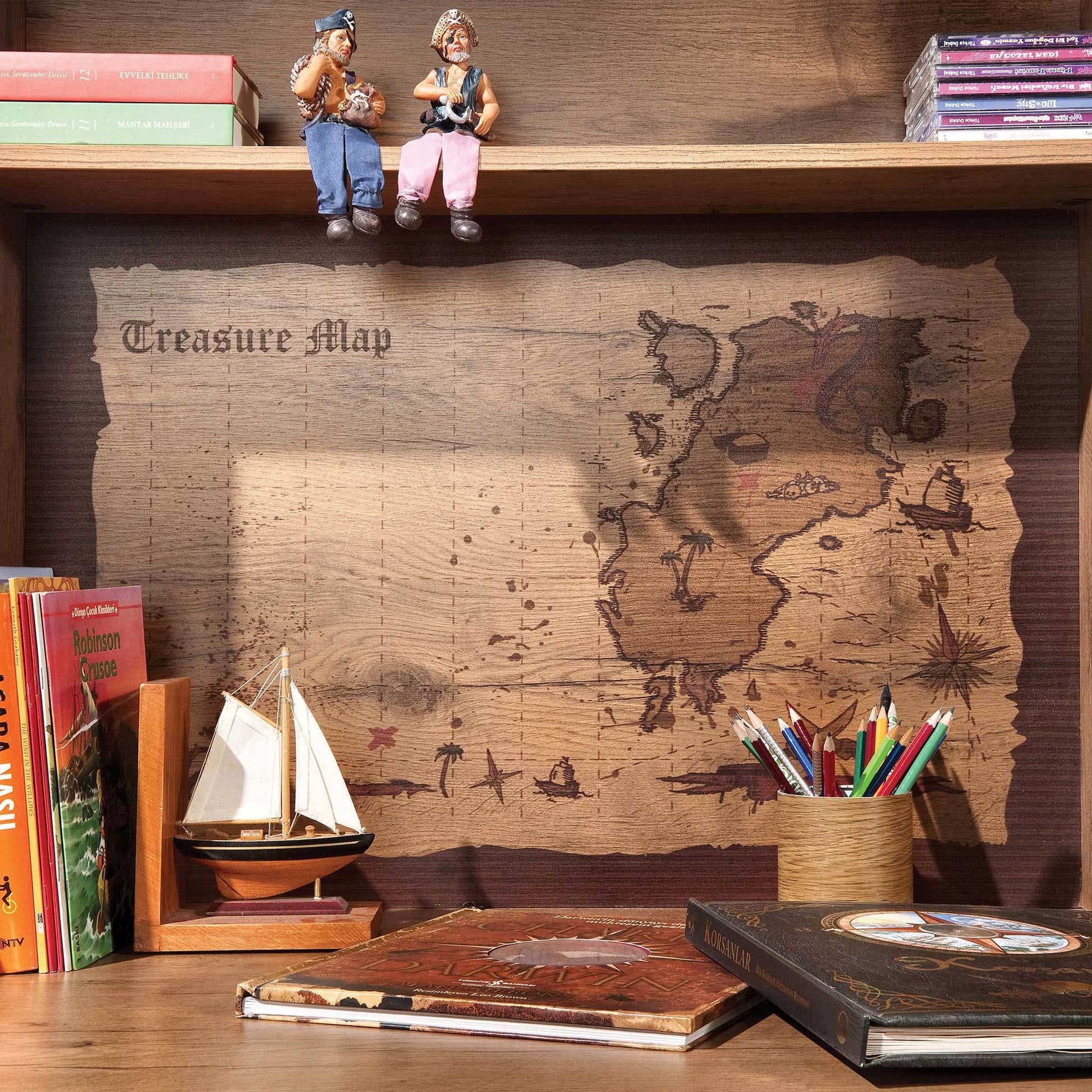 Ahoy Hutch Brown Oak Particle Board