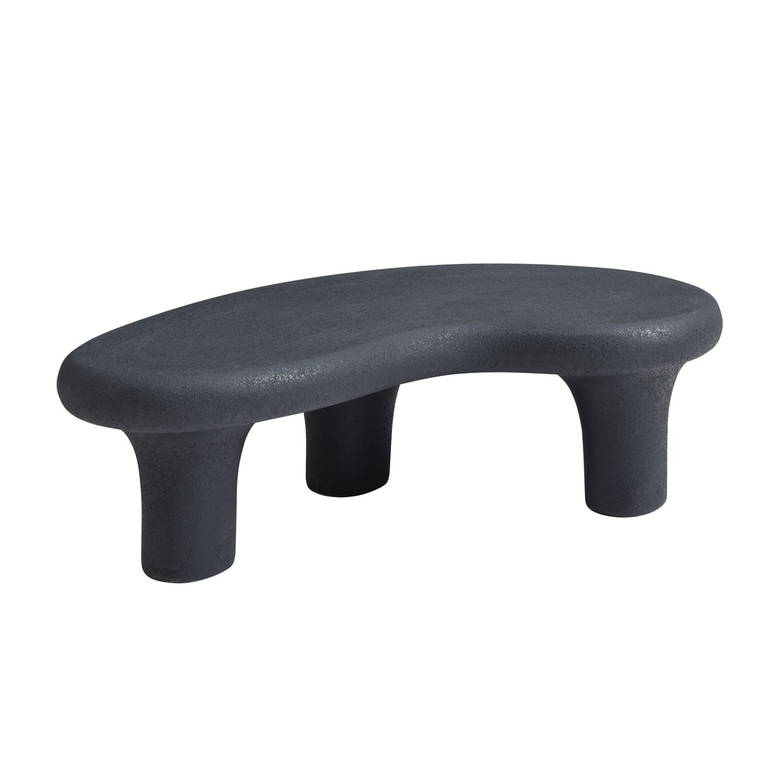 47.24'' Fiberglass Cloud Coffee Table For Living Room Vintage Table With 3 Support Legs,Matte Black Table Front Of The Sofa, Irregular Center Table,No Need Assembly Matt Black Fiberglass