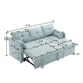 United We Win Furniture, Modular L Shaped Sofa, Modular Long Sofa With Reversible Chaise Lounge, Sofa Bed, Sleeper Sofa, Modular Sofa Combination With Storage Seats. Mint Green Chenille 3 Seat
