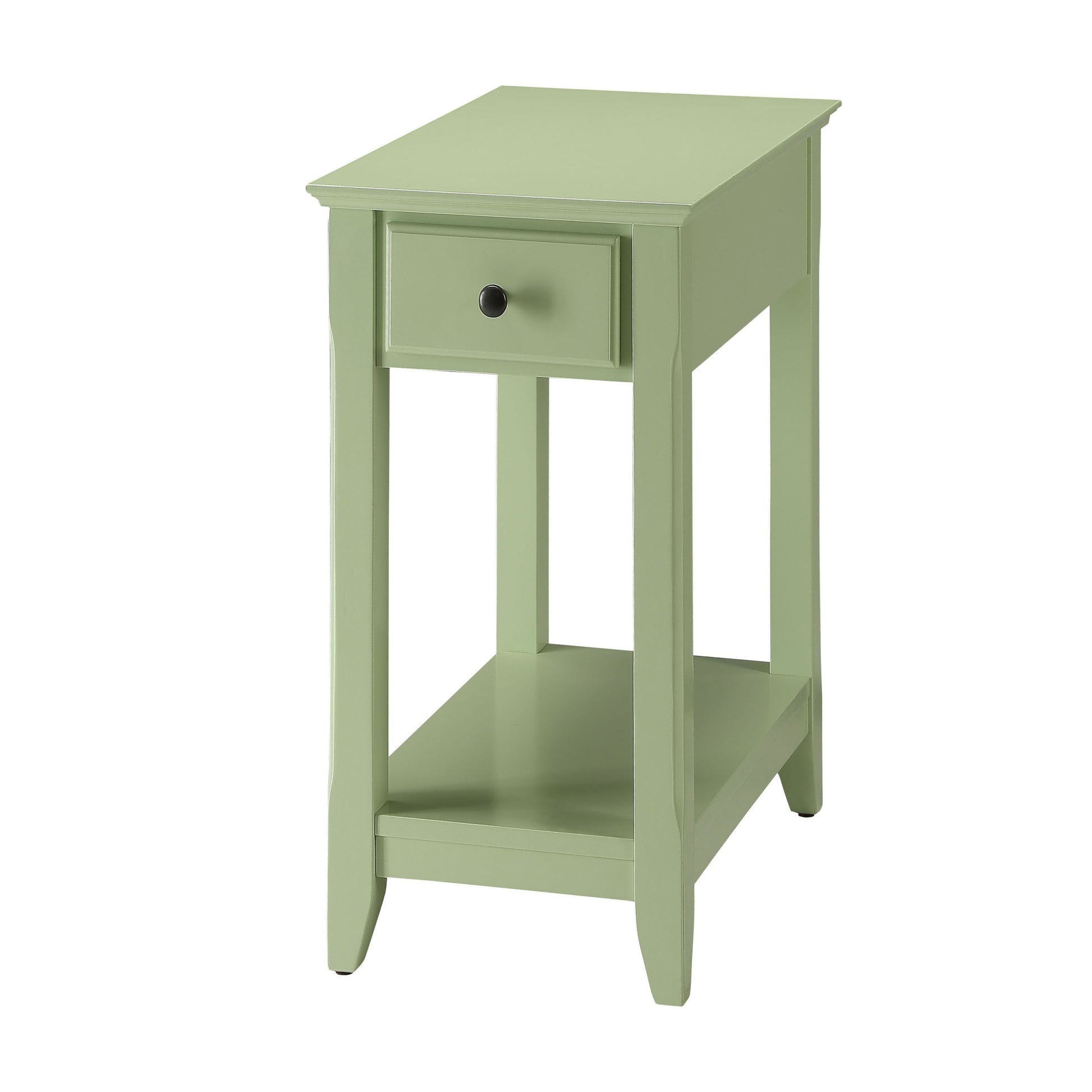Light Green Accent Table With Bottom Shelf Light Green Primary Living Space Transitional Drawers Rectangular Wood