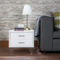 Deoss White Finish Accent Table White Mdf,Metal