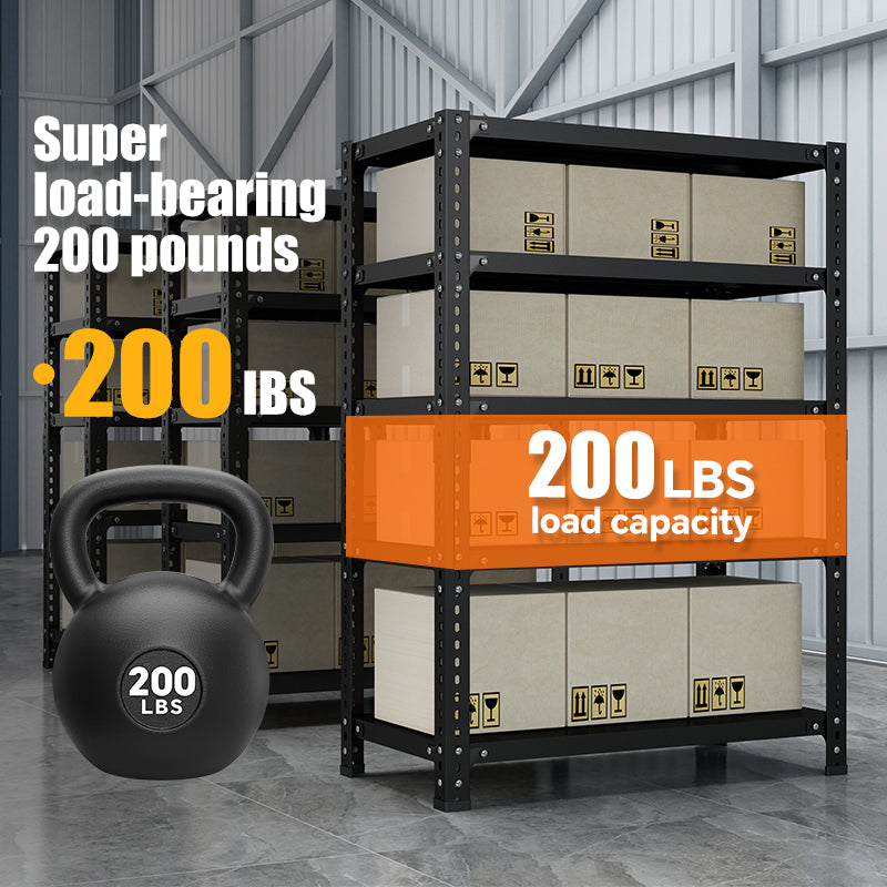 Household Storage Rack, Adjustable Display Rack, Basement Balcony Storage Rack, Carbon Steel Storage Rack, 120Cm * 40Cm * 180Cm, Five Floors Black 5 Black Etagere Primary Living Space Metal Contemporary Adjustable Shelves Carbon Steel