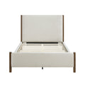 Modern Contemporary Bedroom 1Pc Full Platform Bed Soft Beige Chenille Fabric Upholstered Bed Solid Wood Furniture Box Spring Not Required Full Beige Wood Bedroom Modern Chenille Solid Wood