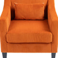 Coolmore Modern Accent Chair,Upholstered Armchair With Scooped Arms For Bedroom,Apartment,Studio,Office,Waiting Room Orange Corduroy Orange Primary Living Space Foam Corduroy