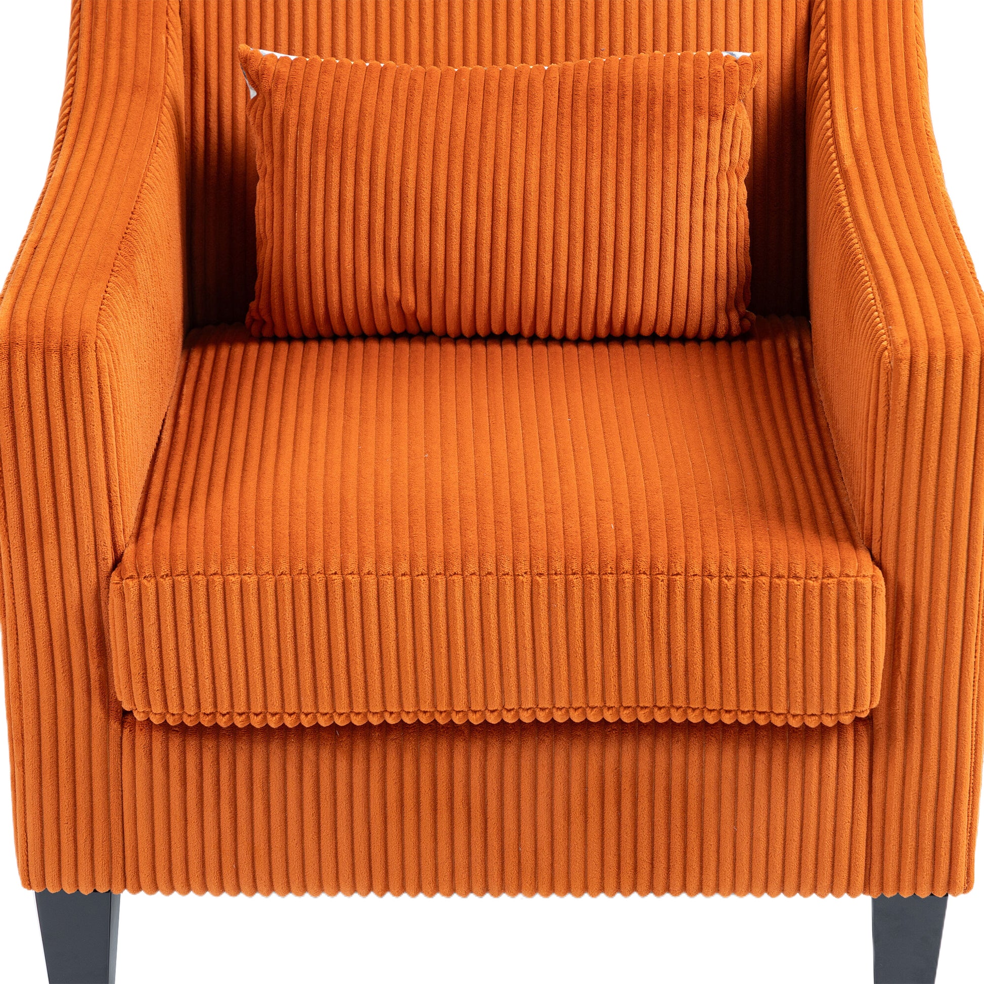 Coolmore Modern Accent Chair,Upholstered Armchair With Scooped Arms For Bedroom,Apartment,Studio,Office,Waiting Room Orange Corduroy Orange Primary Living Space Foam Corduroy