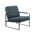 Contemporary Square Metal Frame Accent Chair Indigo Blue Black Blue Steel