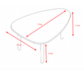 Egg Shape Coffee Table 790 White Oak Primary Living Space Modern Rubberwood Particle Board Particle Board