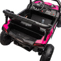 24V Two Seater Kids Ride On Utv W Parents Remote Control,Four Wheel Suspension,Slow Start,Large Wheel Design,Anti Collision Bar,Storage Space,Music,Usb,Bluetooth,Volume Control,Led Lights For Kids 3 . Pink 100 149 Lbs Polypropylene