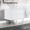 Deoss White Finish Accent Table White Mdf,Metal