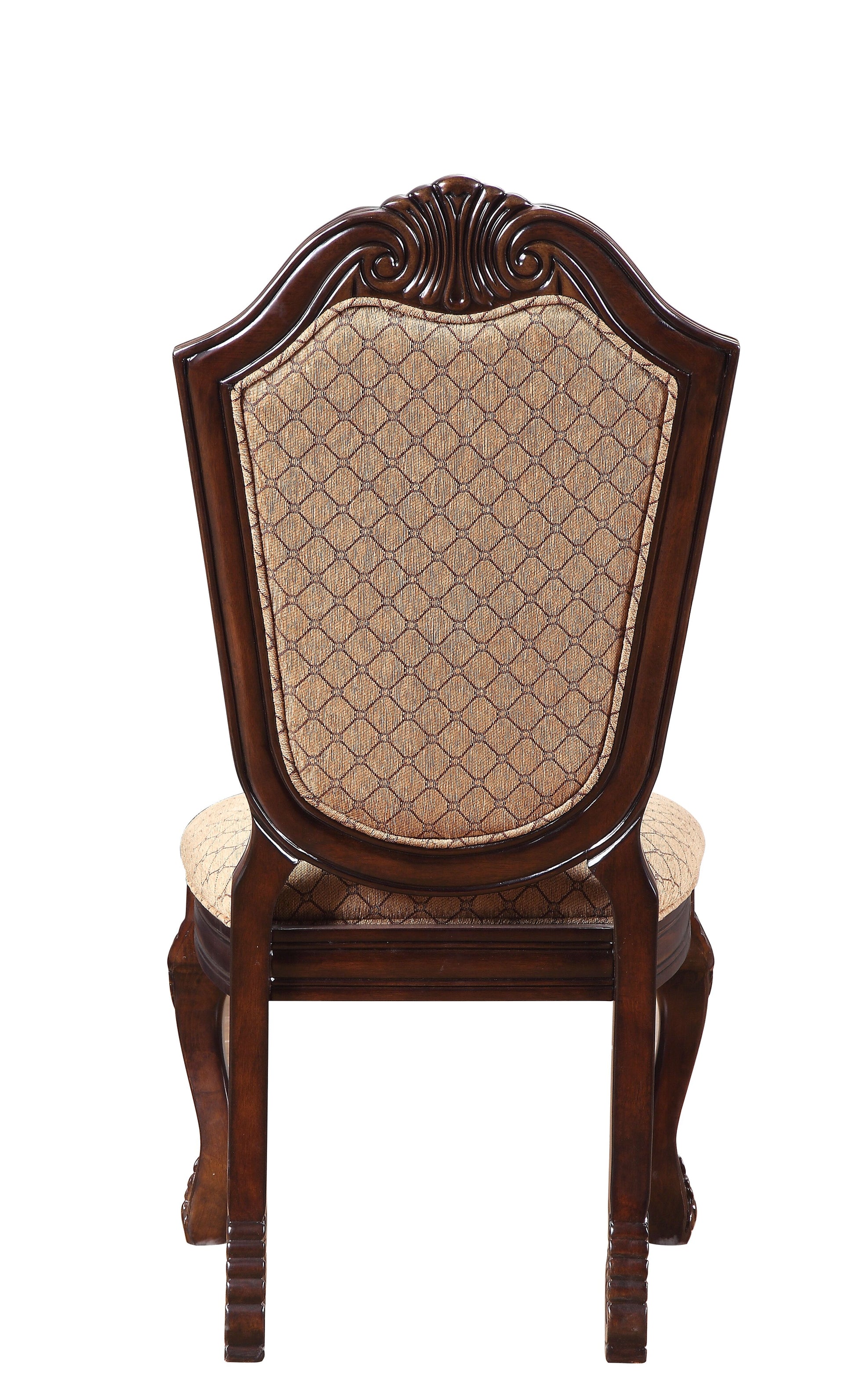 Chateau De Ville Side Chair Set 2 , Fabric & Espresso 64077A Espresso Upholstered