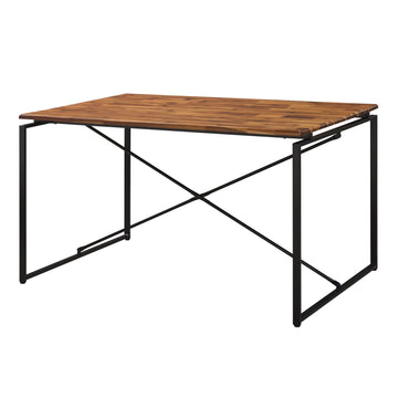 Oak And Black Dining Table With Metal Sled Base Oak Seats 4 Dining Room Industrial Rectangular Wood Metal Sled