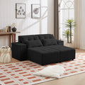 Convertible 3 In 1 Sleeper Sofa And Sectional Sofa With 4 Storage Space For Living Room,Corduroy Couch With 4 Pillows,Corduroy Black Corduroy 3 Seat