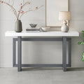 Contemporary Console Table With Wood Top, Extra Long Entryway Table For Entryway, Hallway, Living Room, Foyer, Corridor Dark Gray White Solid Wood Mdf