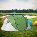 Outsunny Pop Up Tent, Instant Camping Tent With Porch And Carry Bag, 3000Mm Waterproof, For 2 3 People, Green, Poles Included Green Polyester