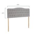 Upholstered King Headboard, Button Diamond Tufted Headboard With Adjustable Height And Solid Wood Leg, Linen Fabric Padded Headboard For King Size Bed, Mordern Head Board, Grey King Grey Bedroom Bed Frame Linen Fabric Metal