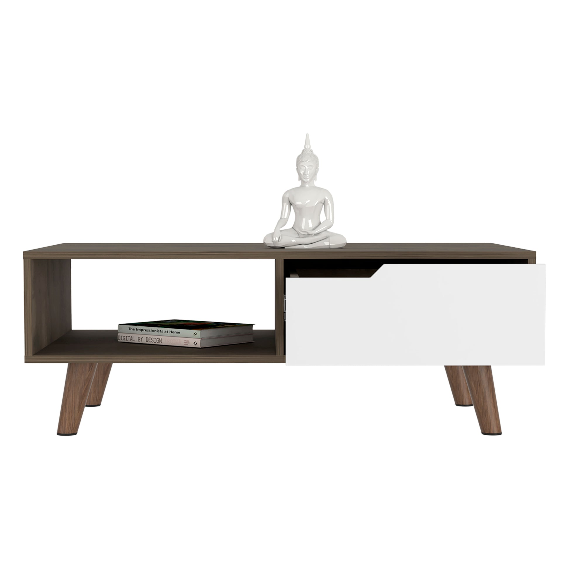 Oslo Coffee Table 2.0, One Drawer, Four Legs Multicolor Folding Primary Living Space Modern Freestanding Rectangular Coffee & End Tables Rectangular Particle Board Engineered Wood