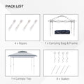Outsunny 12' X 12' Pop Up Canopy Tent With Netting And Carry Bag, Instant Sun Shelter With 137 Sq.Ft Shade, Tents For Parties, Height Adjustable, For Outdoor, Garden, Patio, Gray Gray Steel