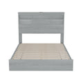 4 Pieces Bedroom Sets Queen Size Vintage Wooden Bed Frame With 2 Nightstands And 1 Dresser,Light Gray Box Spring Not Required Queen Light Gray 4 Piece Set American Traditional Solid Wood Mdf