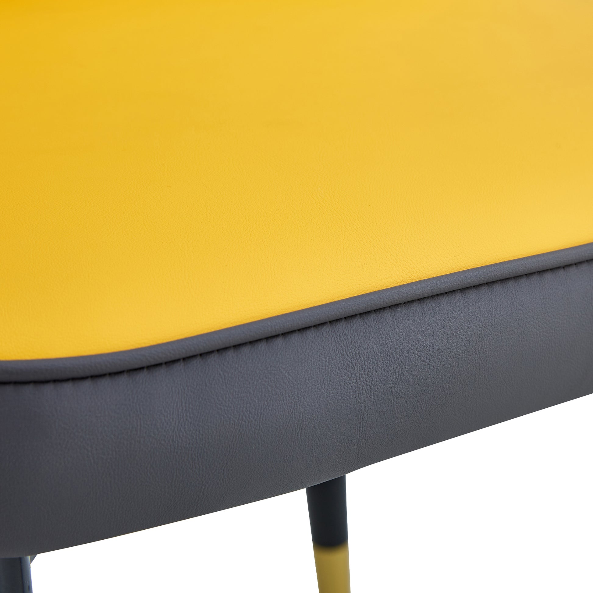 Large Modern Minimalist Rectangular Dining Table With 0.39 "Imitation Marble Black Tabletop And Golden Metal Legs, Paired With Chairs With Pu Cushions And Black Metal Legs. F 1537 C 007 Black Gold Glass Metal