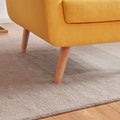 Linen Fabric Accent Chair, Mid Century Modern Armchair For Living Room, Bedroom Button Tufted Upholstered Comfy Reading Accent Chairs Sofa Yellow Yellow Solid Wood