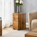 Compact Mdf Coffee Table: 11.8X11.8X19.6 Inches, Stylish Texture Design Wood Mdf
