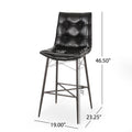 Bar Stool Mp2 Set Of 2 Black Pu
