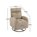 Jiada Upholstered Swivel Glider.Flannel Fabric.Rocking Chair For Nursery In Light Brown.Modern Style One Left Bag Light Brown Primary Living Space Foam Fabric Metal