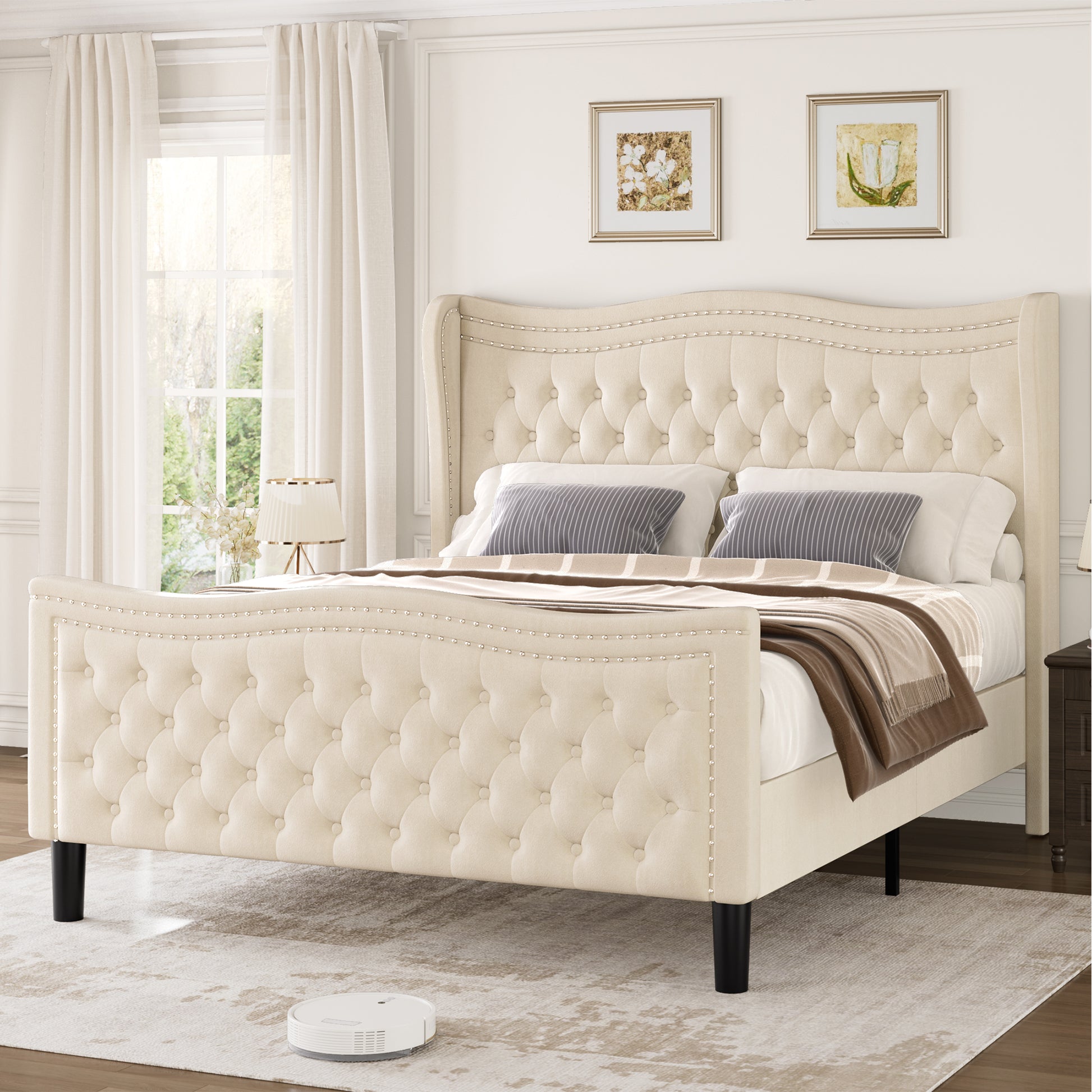 Lift Up Velvet Beige Queen Size Bed Box Spring Not Required Queen Beige Wood Light Brown Bedroom American Design Poplar Slat Beds Foam Velvet Upholstered