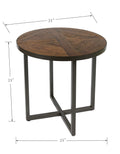 Faro Brown Round End Table Brown Solid Wood