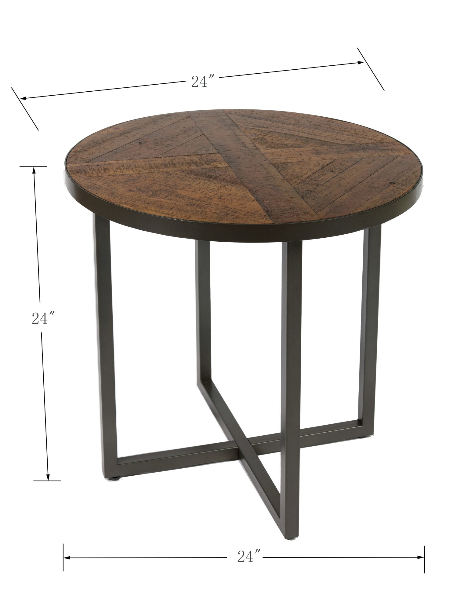 Faro Brown Round End Table Brown Solid Wood