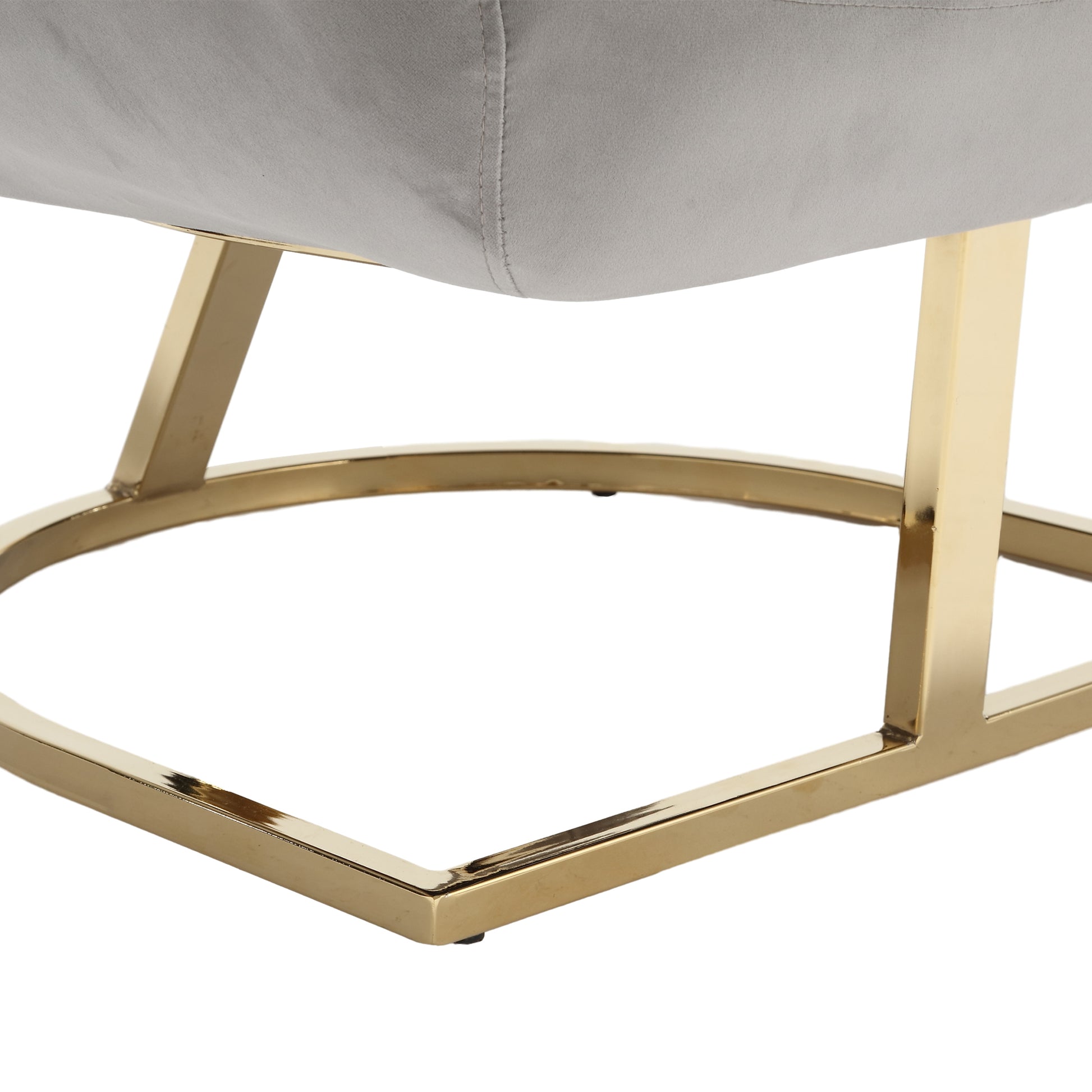 Coolmore Upholstered Tufted Living Room Chair Textured Linen Fabric Accent Chair With Metal Stand Gray Velvet