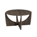 Contemporary Open Arch Base Round Coffee Table Cerused Ash Dark Gray Mdf Mdf