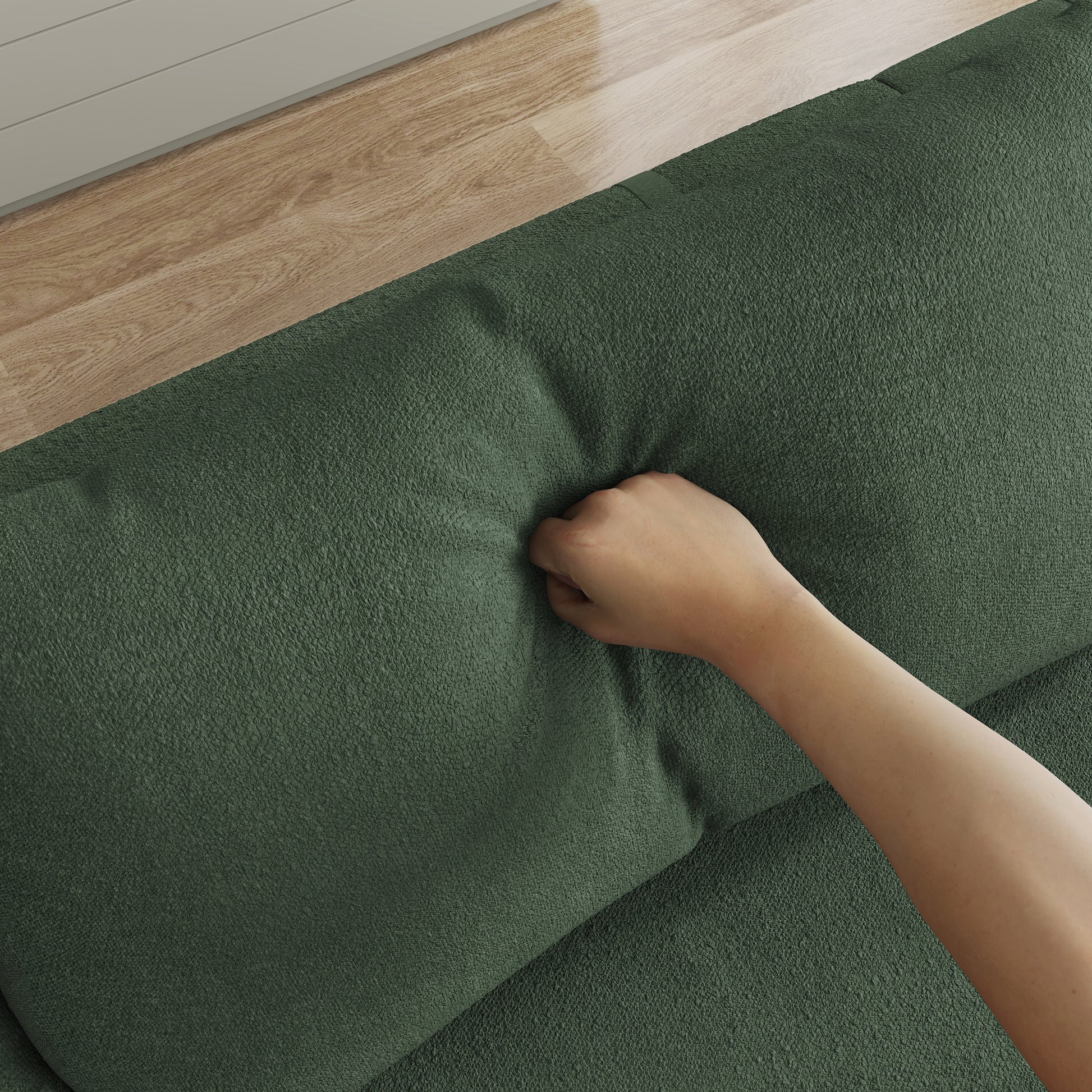 Modern Upholstered Sectional Sofa Couch Set,Modular 108" L Shaped Sectional Living Room Sofa Set With 6 Pillows,Free Combination Sofa Couch For Living Room,Bedroom Green Foam Chenille 3 Seat